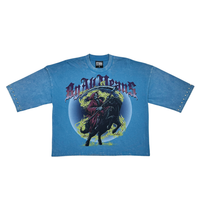 Load image into Gallery viewer, Stray wide &amp; crop fit w/ 3/4 sleeve tshirt (Blue)