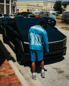Mixed Emotions OVERSIZE Blue Lightning Long Sleeve (Blue)