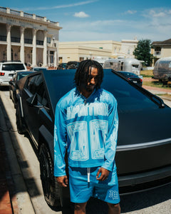 Mixed Emotions OVERSIZE Blue Lightning Long Sleeve (Blue)