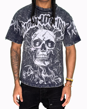 Load image into Gallery viewer, Chasin Worldwide Skull T-Shirt (MINERAL WASH NAVY)