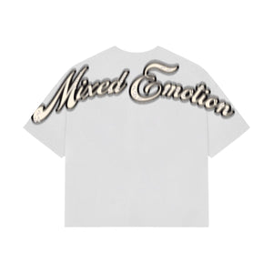 MIXED EMOTIONS White Pearl Cropped Tee