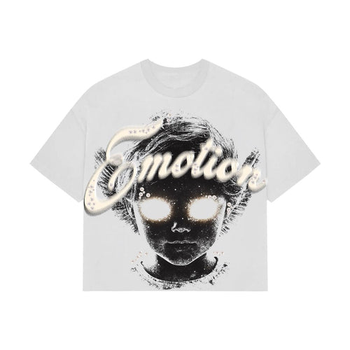 MIXED EMOTIONS White Pearl Cropped Tee