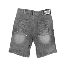 Load image into Gallery viewer, Mixed Emotions Paisley Denim Black Shorts (Black)