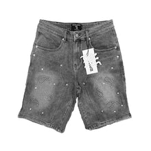 Load image into Gallery viewer, Mixed Emotions Paisley Denim Black Shorts (Black)