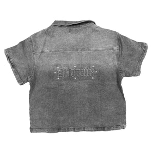 Mixed Emotions Paisley Denim Black Shirt (Black)