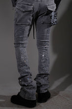Load image into Gallery viewer, Vicious SKELETON RHINESTONE FLARE DENIM