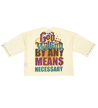 Load image into Gallery viewer, Stray wide &amp; crop fit w/ 3/4 sleeve tshirt (CREAM)