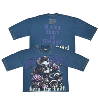 Load image into Gallery viewer, Stray wide &amp; crop fit w/ 3/4 sleeve tshirt (NAVY)