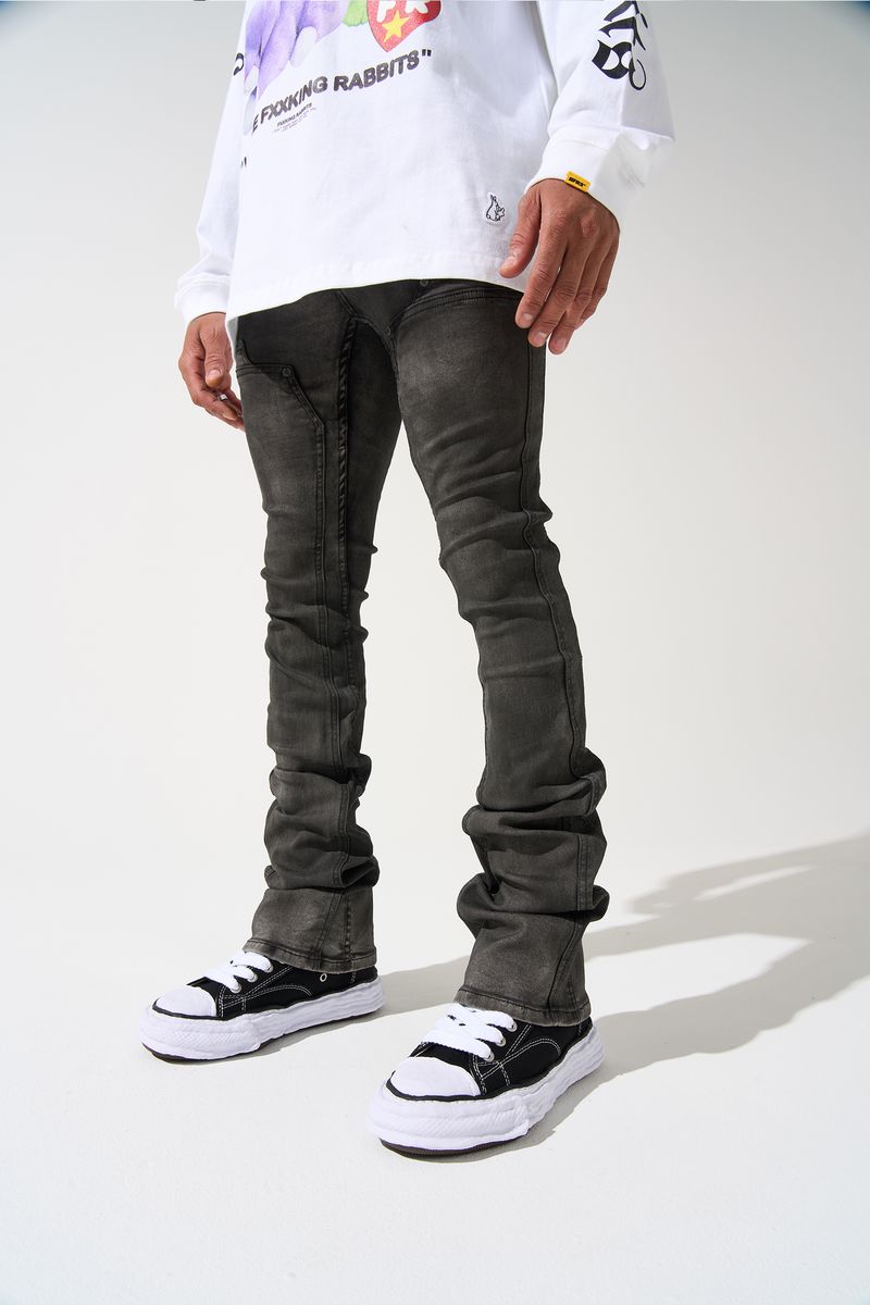 SERENEDE RAIN Stacked Jeans (GREY)