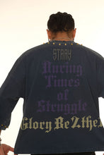 Load image into Gallery viewer, Stray wide &amp; crop fit w/ 3/4 sleeve tshirt (NAVY)
