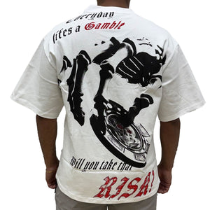 Chasin Worldwide Risk T-Shirt (WHITE - RHIMESTONES)