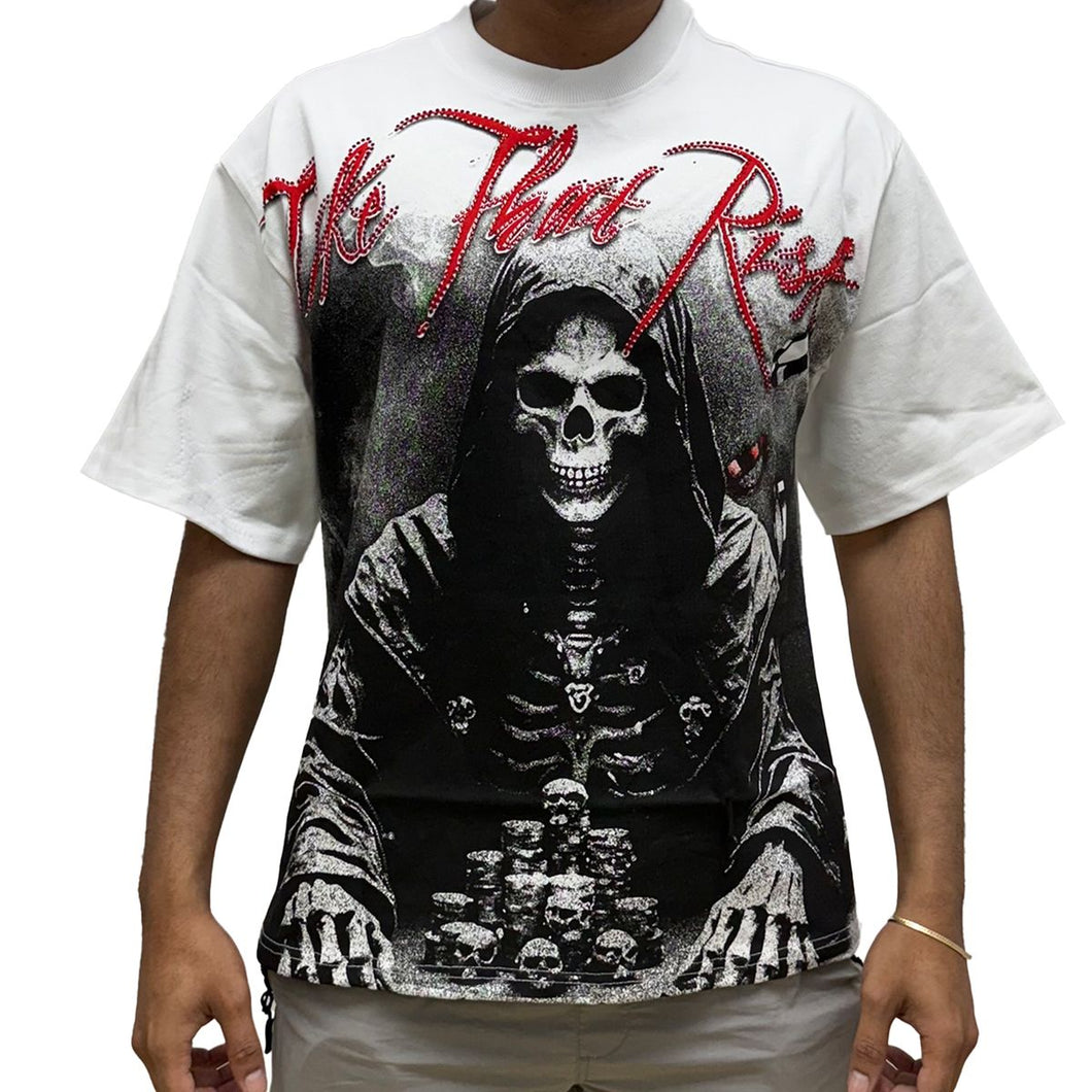 Chasin Worldwide Risk T-Shirt (WHITE - RHIMESTONES)