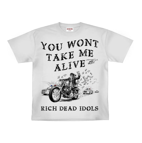 RICH DEAD IDOLS HIGH SPEED CHASE HEAVYWEIGHT TEE WHITE