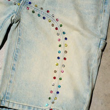 Load image into Gallery viewer, DUAA BOOMING U STONE BLUE DENIM SHORT