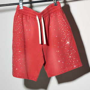 DUAA LOVE RED STONE SWEAT SHORT