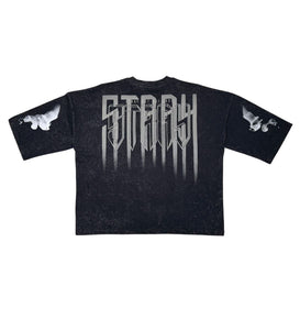 Stray 3/4 sleeve tee (BLACK)