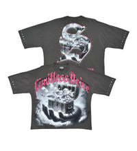Load image into Gallery viewer, Stray wide &amp; crop fit tee (Charcoal)