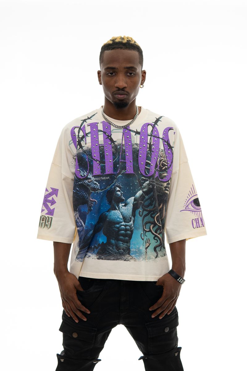 Stray 3/4 sleeve tee (NATURAL)