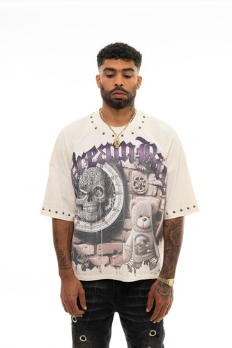 Stray wide & crop fit tee (NATURAL)