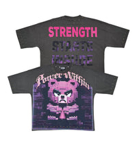 Load image into Gallery viewer, Stray Strength starts inside wide &amp; crop fit tee (Charcoal)