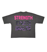 Load image into Gallery viewer, Stray Strength starts inside wide &amp; crop fit tee (Charcoal)