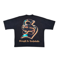 Load image into Gallery viewer, Stray Stay solid wide &amp; crop fit tee (Black)