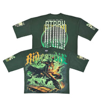 Load image into Gallery viewer, Stray Ride or die 3/4 sleeve tee (Dark Green)