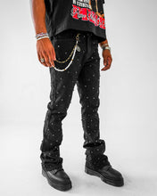 Load image into Gallery viewer, PREME DENIM JAQUARD PATTERN WEAVE WITH CRYSTAL STONES (BLACK WASH)