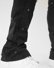 Load image into Gallery viewer, PREME DENIM JAQUARD PATTERN WEAVE WITH CRYSTAL STONES (BLACK WASH)