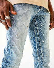 Load image into Gallery viewer, PREME DENIM JAQUARD PATTERN WEAVE WITH CRYSTAL STONES (LIGHT INDIGO)