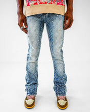 Load image into Gallery viewer, PREME DENIM JAQUARD PATTERN WEAVE WITH CRYSTAL STONES (LIGHT INDIGO)