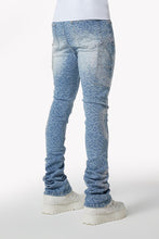 Load image into Gallery viewer, GUAPI Aqua Blue Calligraphy Denim
