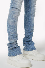 Load image into Gallery viewer, GUAPI Aqua Blue Calligraphy Denim