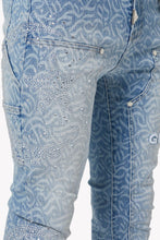 Load image into Gallery viewer, GUAPI Aqua Blue Calligraphy Denim