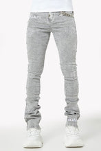Load image into Gallery viewer, GUAPI Smoke Grey Distressed Cross Denim