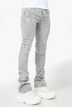 Load image into Gallery viewer, GUAPI Smoke Grey Distressed Cross Denim