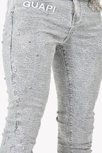 Load image into Gallery viewer, GUAPI Smoke Grey Distressed Cross Denim