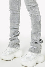 Load image into Gallery viewer, GUAPI Smoke Grey Distressed Cross Denim