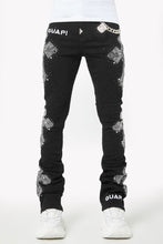 Load image into Gallery viewer, Guapi Obsidian Black Distressed Cross Denim