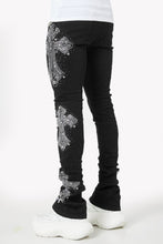 Load image into Gallery viewer, Guapi Obsidian Black Distressed Cross Denim