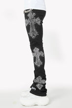 Load image into Gallery viewer, Guapi Obsidian Black Distressed Cross Denim