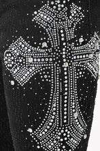 Load image into Gallery viewer, Guapi Obsidian Black Distressed Cross Denim