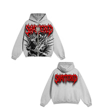 Load image into Gallery viewer, Shattered Hearts GRAY rockstar studded Hoodie