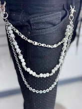 Load image into Gallery viewer, DRUNZ SILVER W WHITE 3 LAYER WALLET CHAIN