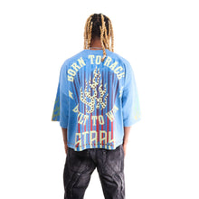 Load image into Gallery viewer, Stray Born to ride 3/4 sleeve tee (Blue)