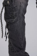Load image into Gallery viewer, PHEELINGS "SHOOT FOR THE STARS" STACK CARGO DENIM (BLACK WASH)