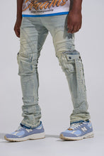 Load image into Gallery viewer, PHEELINGS "SHOOT FOR THE STARS" STACK CARGO DENIM (LIGHT BLUE)