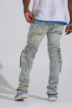 Load image into Gallery viewer, PHEELINGS "SHOOT FOR THE STARS" STACK CARGO DENIM (LIGHT BLUE)