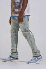 Load image into Gallery viewer, PHEELINGS "SHOOT FOR THE STARS" STACK CARGO DENIM (LIGHT BLUE)