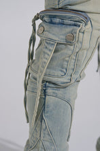 Load image into Gallery viewer, PHEELINGS "SHOOT FOR THE STARS" STACK CARGO DENIM (LIGHT BLUE)